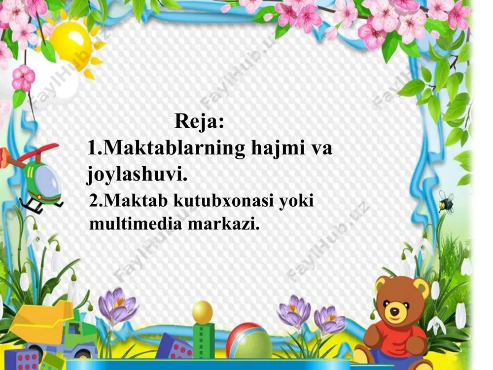 rus maktablarining ayrimlarida mahalliy millat bolalari ham oʻqigan. xix asr oxirlarida mahalliy millat bolalari uchun rus-tuzem maktablari tashkil etila boshladi. bu maktablar, asosan, chorizmning mustamlakachilik siyosatiga xizmat qilgan boʻlsada, oʻlkada ilgʻor oʻqish usullarining yoyilishida maʼlum rol oʻynadi maktab kutubxonasi (yoki maktab kutubxonasi media markazi ) maktabning ichidagi kutubxona boʻlib, unda oʻquvchilar, xodimlar va koʻpincha davlat yoki xususiy maktabning ota-onalari turli maqsadlarda foydalanish imkoniyatiga egadirlar. maktab kutubxonasi media markazining maqsadi maktab hamjamiyatining barcha a'zolarining "kitob o'qish va axborot texnologiyalaridan" teng foydalanishini ta'minlashdir[1]. maktab kutubxonasi media markazi "barcha turdagi ommaviy axborot vositalaridan foydalanadi masalan, avtomatlashtirilgan va ma'lumot to'plash uchun internetdan [shuningdek kitoblardan] foydalanadi[2]". maktab kutubxonalari ommaviy kutubxonalardan farq qiladi, sababi ular "maktab o'quv dasturini qo'llab-quvvatlaydigan, kengaytiradigan va individuallashtiradigan o'quvchilarga yo'naltirilgan laboratoriyalar" sifatida xizmat qiladi. maktab kutubxonasi maktabda foydalaniladigan barcha materiallar uchun markaz va muvofiqlashtiruvchi agentlik vazifasini bajaradi tadqiqotchilar aqshning 19-shtati va kanadaning bir provinsiyasida o‘tkazilgan 60 dan ortiq tadqiqotlar orqali maktab kutubxonalari …