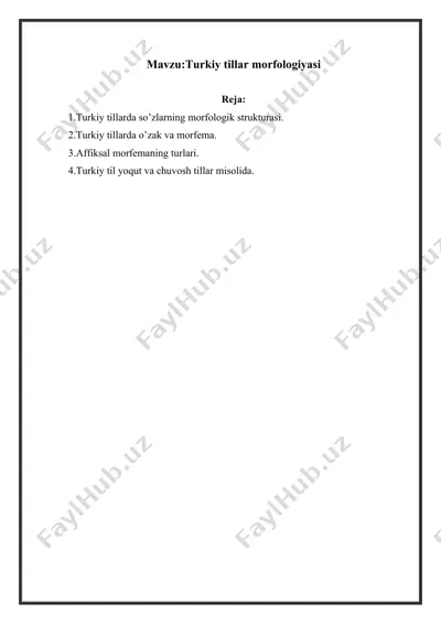 turkiy tillar morfologiyasi — DOCX
