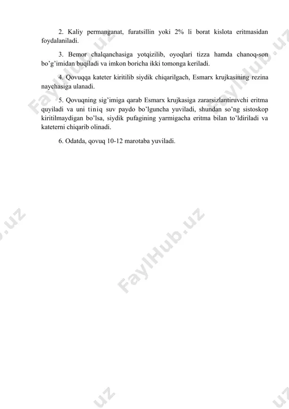 tuvak va siydik qo'llash algoritmi - Page 5