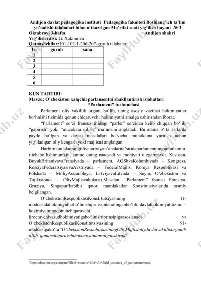 parlament tushunchasi — DOCX