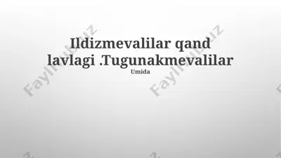ildiz mevalar va lavlagi: yetishtirish, saqlash va oziqlanish qiymati — PPTX
