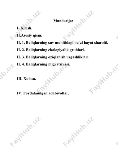 baliqlarning biyologiyasi — DOCX