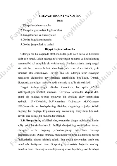 diqqat va xotira — DOC