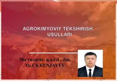 agrokimyoviy tekseirish usullari — PPT