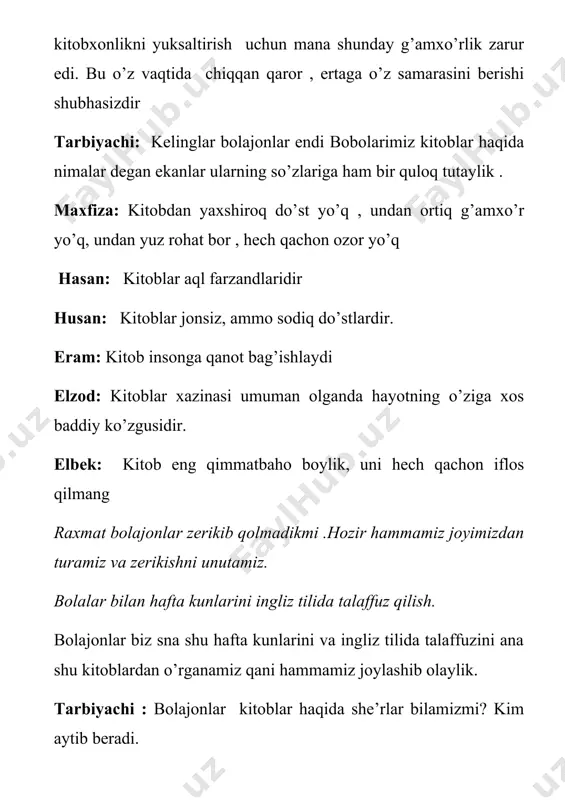 "kitobim-oftobim" mavzusidagi mashg'ulot ishlanmasi - Page 5