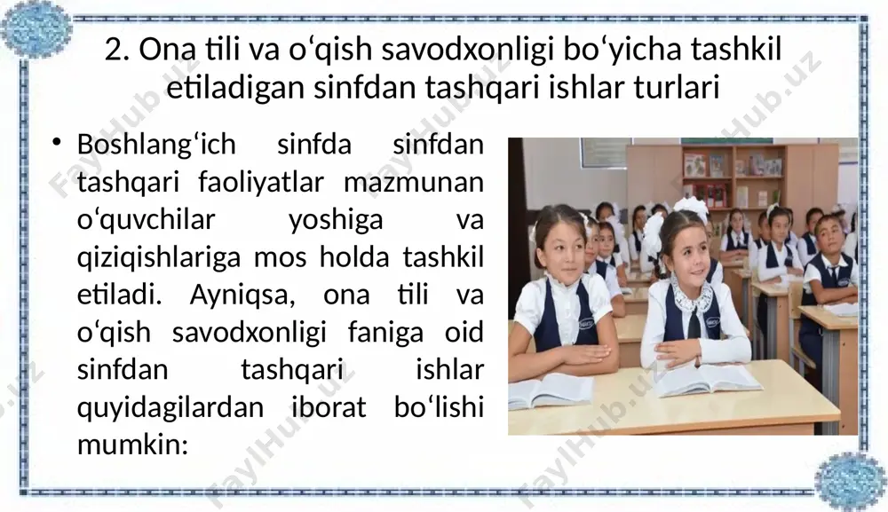 ona tili va o‘qish savodxonligidan sinfdan tashqari ishlar tashkil etish - Page 4