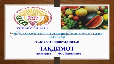 kо'kat va sabzavot ekinlari — PPTX