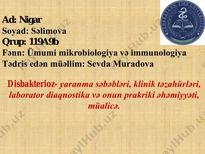 disbakterioz va disbioz — PDF