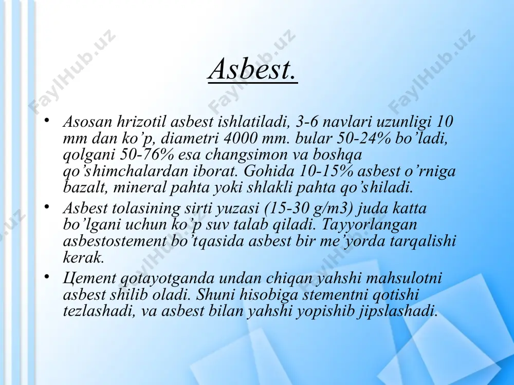 asbestostement buyumlarning qotish jarayoni asoslari - Page 5