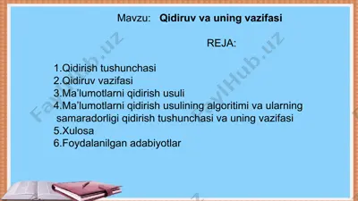 qidiruv va uning vazifasi — PPTX