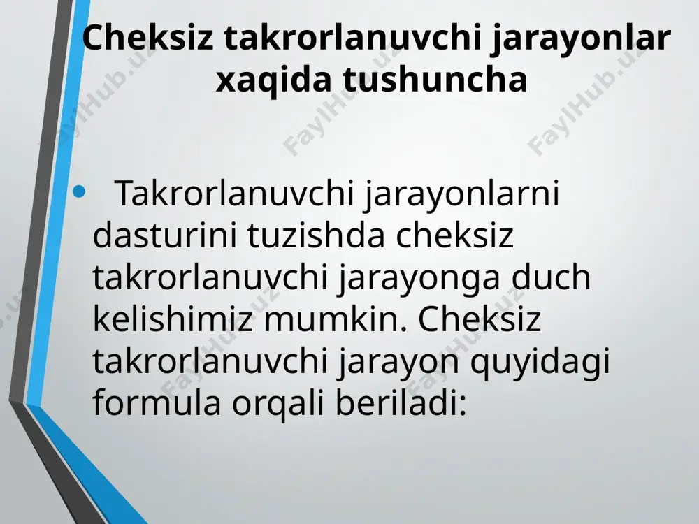 chеksiz tаkrоrlаnuvchi jаrаyonlаrni dаsturlаsh - Page 3
