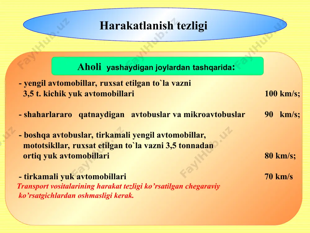 transport vositalarini yo’lning harakat qismida joylashuvi - Page 5