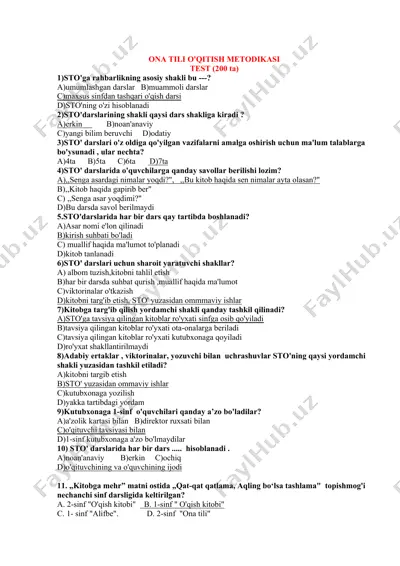 ona tili o'qitish metodikasi — DOCX