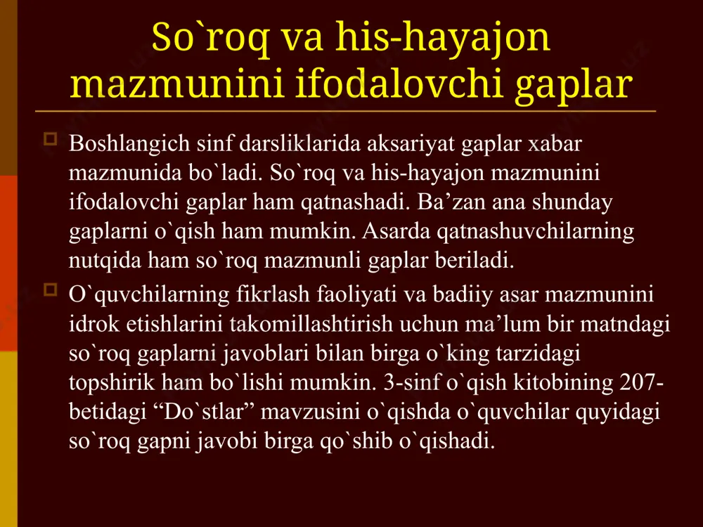 ’lib, aynan, u yoki bu narsaga, haqiqatga yo’l demakdir) maqsadga erishish usuli, tartibga solingan faoliyat ma’nolarini anglatadi. metod tushunchasi pedagogika, psixologiya va xususiy metodikalarning asosiy tushunchalaridan biri bo’lib, turli pedagog va metodist olimlar tomonidan turlicha talqin etib kelinmoqda. pedagogik ensiklopediyada izohlanishicha, ta’lim metodi – o’qituvchi va o’quvchining ta’lim mazmunini o’zlashtirishga qaratilgan o’zaro aloqador, ma’lum ketma-ketlikdagi faoliyat tizimidir. g.l.shukinaning “pedagogika” kitobida o’qitish metodiga quyidagicha ta’rif beriladi. “o’qitish metodlari bu darsda o’quv-tarbiya maqsadlariga qaratilgan o’qituvchi va o’quvchilarning birgalikdagi ish faoliyatidir”. o.roziqov, m.maxmudov, b.adizov, a.hamroyevlarning “ona tili didaktikasi” darsligida ta’lim metodiga quyidagicha ta’rif keltirilgan: “ta’lim metodi – o’qituvchi va o’quvchilarning ma’lumot mazmuniga yo’nalgan faoliyatini tartibga solish yo’lidir”. l.n.skatkin o’zining kitobida o’qitish metodiga quyidagicha ta’rif berdi: o’qitish metodlari – bu darsda o’quvchilar bilish faoliyatlarini tashkil etish usulidir. bu ta’rifga buyuk psixolog i.ya.lerner ham qo’shiladi. lekin, uslubshunos olim nikandirov o’zining doktorlik dissertasiyasida o’qitish metodlariga ta’rif berar ekan “o’qitish metodlari bu darsda o’quvchilarning bilish faoliyatlarini boshqarish …