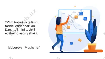 ta'limni tashkil etish shakllari va tur'lari — PPTX