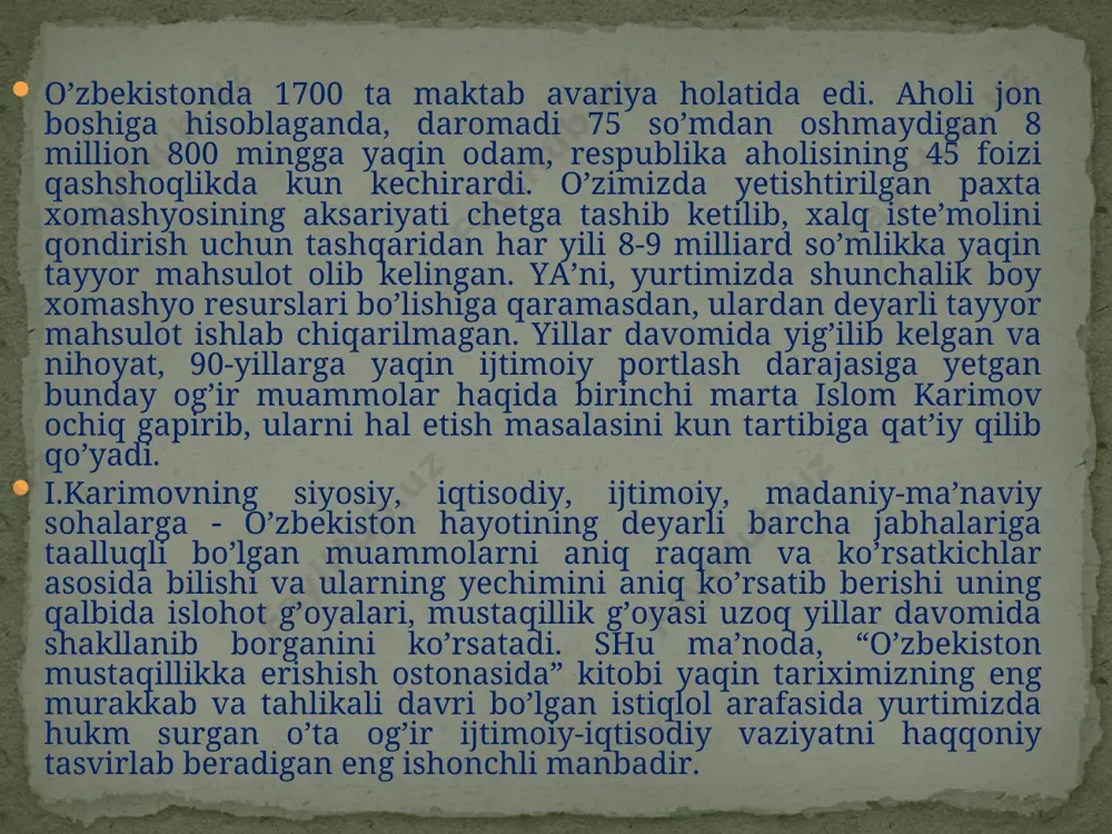 o'zbekistonning ijtimoiy-iqtisodiy jarayonlari - Page 5