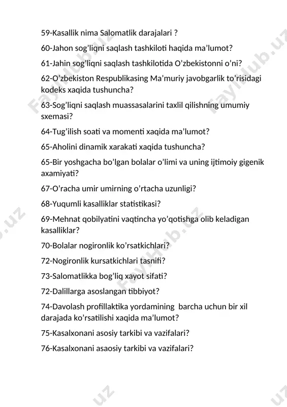 jamoat salomatligi oraliq nazorat savollari - Page 4