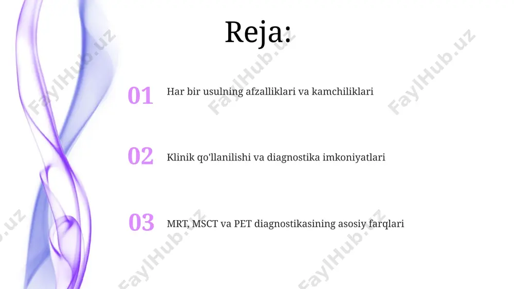 arda tekshiruv faqat mutlaqo zarur hollarda amalga oshiriladi. mrt tekshiruvi paytida magnit maydon ta'siriga moyil bo'lgan metall implantlar (masalan, ko'krak qafasi implantlari yoki yurak stimulyatorlari) mavjud bo'lganda tekshiruv o'tkazish mumkin emas yoki ehtiyotkorlik bilan amalga oshiriladi. msctning texnik jihatlari va imkoniyatlari msctning yuqori spatial resolutioni (masalan, 0.5-0.6 mm) tufayli kichik o'lchamdagi tuzilmalarni, shu jumladan, limfa tugunlari va qon tomirlarini aniq tasvirlash mumkin bo'ladi. msct spiral texnologiyasi 16-64 qatlamli detektorlar yordamida bir necha soniya ichida yuqori aniqlikdagi 3d tasvirlarni hosil qilish imkonini beradi, bu esa tekshiruv vaqtida bemorning harakatlanishini kamaytiradi. tasvirlarni talqin qilish va diagnostika mrt tasvirlarida to'qimalarning turli xil zichlikdagi signallarini farqlash orqali, masalan, 1000 ga yaqin kulrang tonlarda, patologik o'zgarishlar aniqlanadi. pet tekshiruvi radioaktiv izotropni qo'llash orqali hujayra darajasidagi metabolik faollikni, masalan, glyukoza iste'molini o'lchab, saraton kasalligiga chalingan hujayralarni aniqlash imkonini beradi. petning texnik jihatlari va imkoniyatlari pet/kt yoki pet/mrk kombinatsiyasi anatomik va funktsional ma'lumotlarni birlashtirib, diagnostika aniqligini oshiradi, …