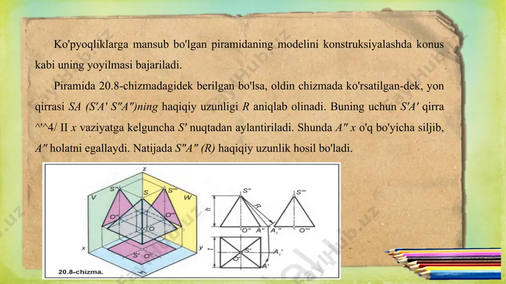 21-22-mavzu aylanish sirtlari shaklining yoyilmalari 8-sinf - Page 5