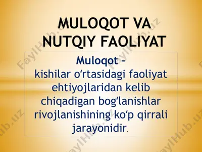 muloqot va nutqiy faoliyat — PPTX