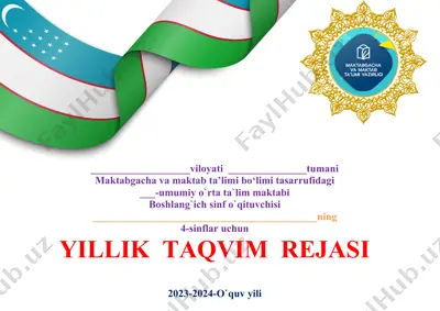 yillik taqvim rejasi — DOC