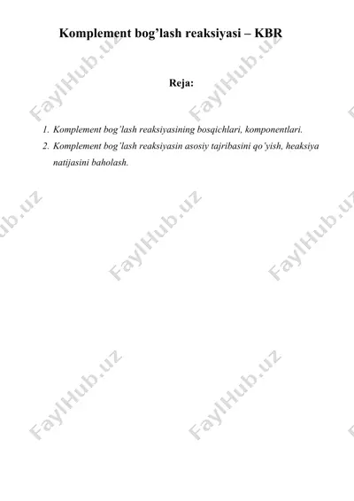 komplement bog’lash reaksiyasi – kbr — DOCX