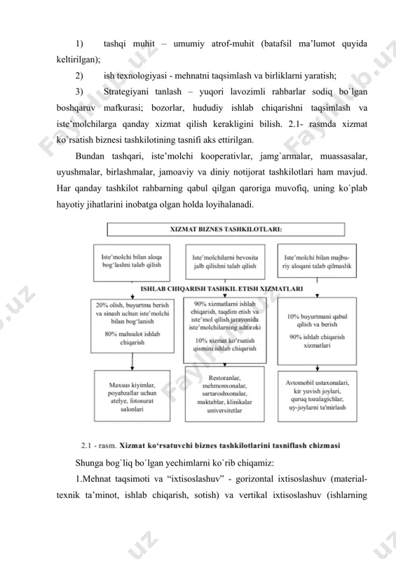 iriga tayyor turishi lozim, chunki mazkur jarayonda hodisalar tashkilotga bevosita bog`liq bo`lmagan holda sodir bo`lishi mumkin. tashkilotning rivojlanishida ham xo`jalik yurituchi sub’ektlar singari (har qanday ijtimoiy-iqtisodiy tizimlar singari) uning aylanma hayotiy davrlari mavjud (2.2-rasmga qarang). hozirgi kunda menejment bo`yicha adabiyotlarda tashkilotlar taraqqiyotining hayotiy davrlarini ajratishga turli yondashuvlar mavjud. shulardan besh bosqichli hayotiy rivojlanish davri birmuncha samarali, oqilona davr hisoblanadi. ularning har bir bosqichi tashkilotning holatini, uning tavsifini ifodalovchi muayyan xususiyatlarga mos keladi. (3-rasmga qarang). birinchi bosqich – eksplerent, ya’ni munozaralidir. u tashkilotning bozor iqtisodiyoti sharoitida tashkil etilishini, uning boshlang`ich tuzilmasining kelib chiqishini tasvirlaydi. ushbu bosqich tashkilotning bo`lg`usi ko`rinmas (pinhona) rivojlanish bosqichidir. tashkilotda to`liq tashqi farqlash va uning ichki hamkorlik aloqalari belgisi yo`q, lekin ba’zi bir salohiyatli tavsiflar, xususiyatlar, shunga o`xshash tomonlar mavjud. garchi tashkilotning rasmiylashtirilishi hali yakunlanmagan bo`lsa ham, bozorga yangi g`oyalar, xizmatlarni kiritadi, bozor talablarini o`rganadi. ushbu bosqichda tashkilot yo`q bo`lib ketishi mumkin, ammo bu qaror nisbatan oson, lekin …
