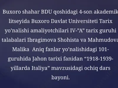 1918-1939-yillarda italiya (dars ishlanma) — PPTX