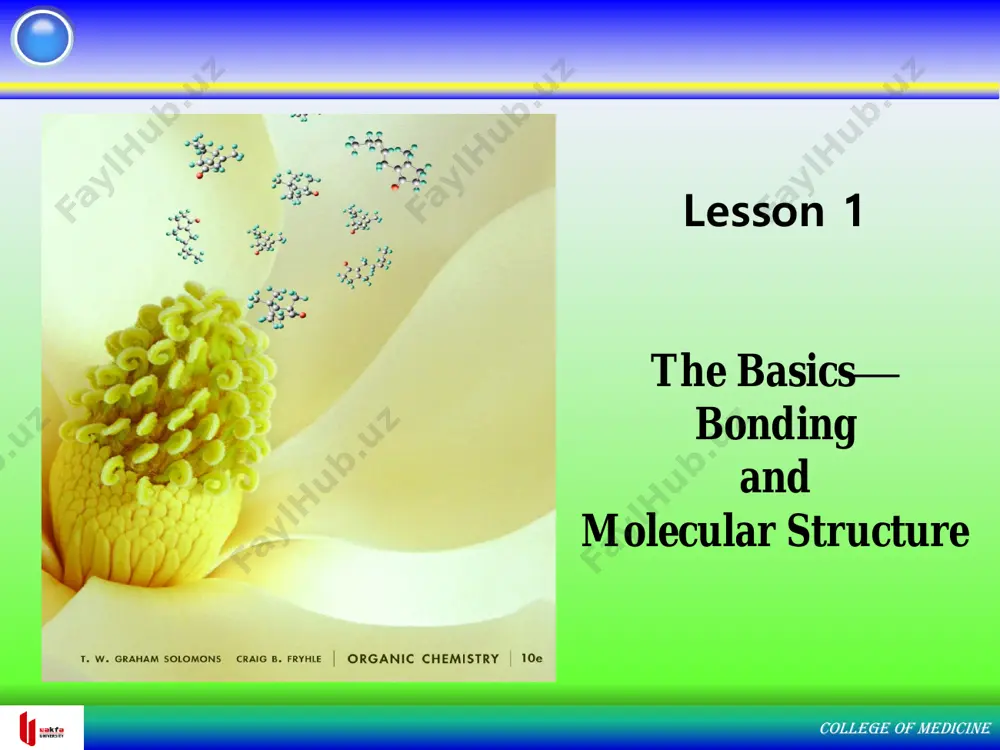 fertilizers and pesticides. synthesis of organic compounds nucleus is a tiny fraction of the volume of an atom orbitals are probabilities college of medicine atomic structure college of medicine atomic structure college of medicine the structural theory of organic chemistry two major concepts: 1. the atoms in organic compounds can form a fixed number of bonds using their outermost shell (valence) electrons. carbon is tetravalent; that is, carbon atoms have four valence electrons and can form four bonds. oxygen is divalent, and hydrogen and (usually) the halogens are monovalent: 2. a carbon atom can use one or more of its valence electrons to form bonds to other carbon atoms (catenation) college of medicine isomers: the importance of structural formulas chemists frequently found examples of different compounds that have the same molecular formula. such compounds are called isomers. their structures have the same molecular formula but a different constitution. we call …