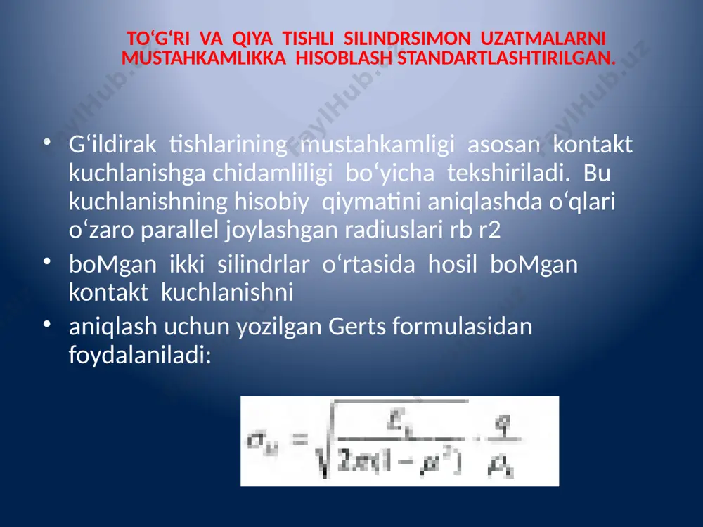to`g`ri tishli silindirsimon g`ildiraklarni egiluvchi kuchlanish bo`yicha hisoblash - Page 5