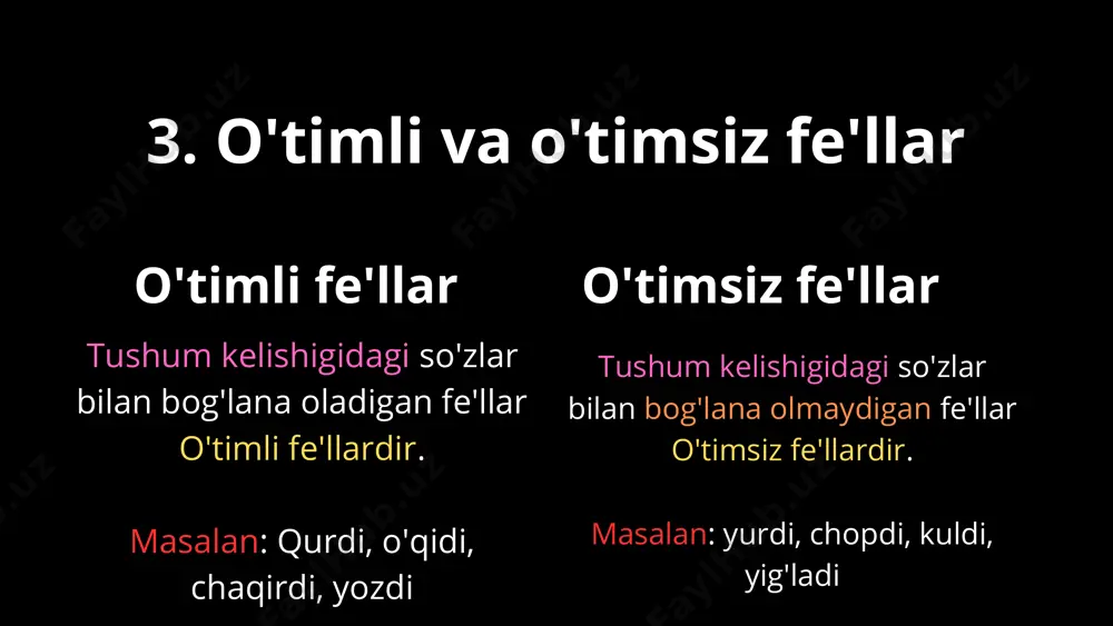 har doim ajratib yoziladi. ular ikki xil bo'ladi. i. fe'l bo'lmagan so'z+fe'l=qo'shma fe'l bunda birinchi qism asosan ot, sifat, son, olmosh, undov va taqlid so'z bo'ladi va unga qil, et, bo'l, ayla, be, chel kabi fe'llarni qo'shish bilan hosil qilinadi. masalan: quloq soldi, qars etdi, bir bo'ldi, tarbiya qildi, asos soldi, qabul etdi, obod ayladi, ta'sir ko'rsatdi. ii. fe'l+fe'l=qo'shma fe'l bunda qo'shma fe'llar fe'l shakliga kelmoq, keymoq, chiqmoq, olmoq, kabi fe'llarni qo'shish orqali hosil qilinadi. masalan: kirib chiqdi, sotib oldi, borib keldi, olib keldi. ko'makchi fe'lli so'z qo'shilmasi ikki qismdan iborat. 1. yetakchi fe'l; 2. ko'makchi fe'l ikkalasining qo'shilishidan k.f.s.q. hosil bo'ladi. formulasi: yetakchi fe'l+ -b, -ib, -a, -ay +ko'makchi fe'l =k.f.s.q. masalan: ishlab chiqdi, yoza oladi, kulib yubordi, sotib yubordi, sotib tashladi, o'qib yuribdi, o'qib tashladi, o'qib chiqdi, aytib tashladi. bunda harakat yoki holatning bajarilish tarzini, bosqichini bildiradi. asosan ko'makchi fe'l olmoq, yubormoq, tashlamoq, qo'ymoq, boshlamoq, yotmoq, yurmoq, turmoq, …