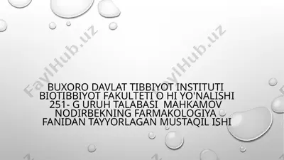 narkotik va nonarkotik analgetiklar — PPTX