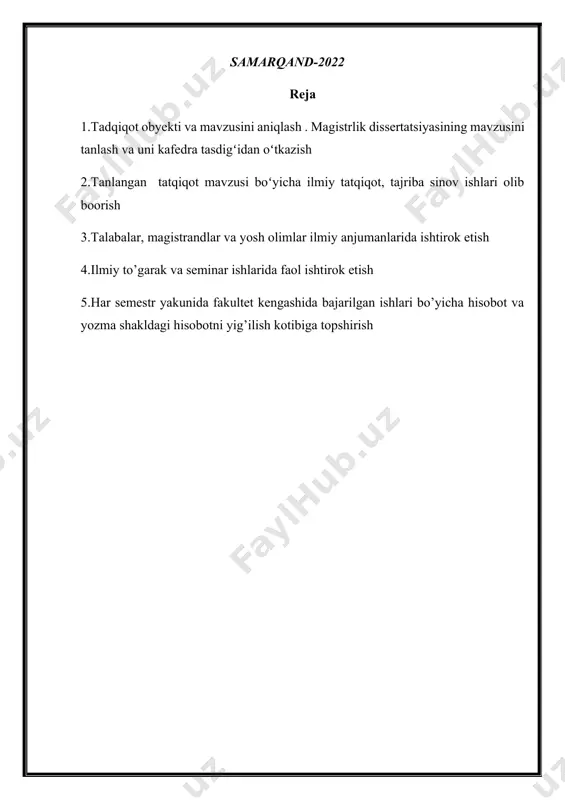 .tanlangan tatqiqot mavzusi boʻyicha ilmiy tatqiqot ishlarin olib borish tadqiqot materiallari va tekshirish uslublari. samarqand viloyati bulung’ur tumani “yangi ariq issiqxonasi” fermer xo’jaligining bahorgi plyonkali issiqxonalarida bodring navlarining o’sishi, rivojlanishi va hosildorligi bo’yicha besh variantli tajriba quyildi. niderlandiya, rossiyadan keltirilgan hamda o’zbekistonda yaratilgan istiqbolli bodring nav va duragaylarining ( durafshon f1 (nazorat); orzu f1; kuraj; rolan f1; samar f1 ) xo’jalik va biologik xususiyatlari, mevasining sifat ko’rsatkichlari hamda hosildorligi bo’yicha tadqiqotlar 2022-2023 yillar mobaynida olib borildi. tajribada barcha agrotexnologik tadbirlar, kuzatish, o’lchash, tahlil va hisoblashlar umum qabul qilingan butun rossiya o’simlikshunoslik institut (vir), o’zbekiston sabzavot-poliz yekinlari va kartoshkachilik ilmiy tadqiqot institut (uzniiobkik) «sabzavotchilik, polizchilik va kartoshkachilikda tajribalar o’tkazish metodikasi» (b.j.azimov, b.b.azimov, 2002), sabzavot xo’jaligi ilmiy tadqiqot instituti (niiox) uslubi hamda tavsiyalari asosida olib borildi tadqiqotning ilmiy jixatdan yangilik darajasi. samarqand viloyati bulung’ur tumani “yangi ariq issiqxonasi” fermer xo’jaligi sharoitida ilk bor bodringning durafshon f1-nazorat, orzu f1, kuraj, rolan f1, samar …