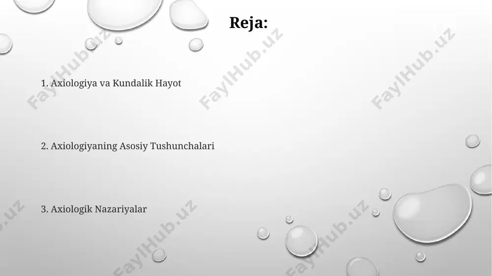 rmandchilik buyumlari individual baholarga ega bo'lishi mumkin. zamonaviy axiologiyaning muammolari zamonaviy dunyoda, ayniqsa, 1991-yildan keyin mustaqillikka erishgan markaziy osiyo davlatlarida, milliy qadriyatlarni saqlash va globalizatsiya ta'siridan himoya qilish masalasi axiologiya uchun dolzarb muammo hisoblanadi. zamonaviy axiologiya, 21-asr globalizatsiyasi sharoitida, 3 ta asosiy qiymat – erkinlik, tenglik va adolatning o'zaro bog'liqligi va ularning turli madaniyatlarda, masalan, g'arbiy yevropa va sharqiy osiyo mamlakatlarida talqinining farqlarini o'rganish muammosini o'zida mujassam etadi. axiologiyaning yana bir muammosi – texnologiyaning jadal rivojlanishi natijasida paydo bo'lgan yangi axloqiy dilemmlar, masalan, sun'iy intellektning 5 ta asosiy etika printsiplariga mos kelmasligi va bu holatning jamiyatga ta'siri. axiologik nazariyalar aksiologik nazariyalarning 3 ta asosiy yo'nalishi – axloqiy, estetik va epistemologik qiymatlarni o'rganish, ularning o'zaro bog'liqligi va inson hayotidagi ahamiyati 19-asr germaniyasi falsafiy fikrining ta'sirida rivojlangan. rossiya va sharq falsafasining ta'siri ostida shakllangan aksiologik nazariyalar 5 ta asosiy tamoyilga asoslangan bo'lib, ular insoniyatning ma'naviy va ma'naviy rivojlanishiga qaratilgan. aksiologiyaning 20-asr boshlarida …