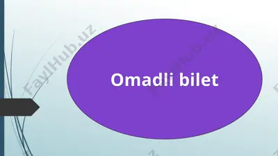 omadli bilet — PPTX