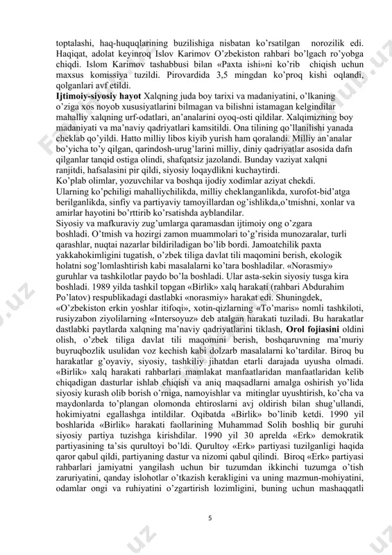 yuborildi. «kadrlar to’dasi» deb nom olgan 400 ga yaqin kelgindilar o’zbekistonni o’z bilganlaricha boshqara boshladilar. o’zbekiston kompartiyasi va respublika ministrlar soveti amalda ular tomonidan boshqarildi. birinchi lavozimda o’tirgan mahalliy kadrlar ularning qo’lida qo’g’irchoq bo’lib qoldi. o’zbekiston kompartiyasi markazqo’mida moskva vakillari - mogilnichenko, bessarabov, ponomaryov uya qurib olgan edi. o’sha yillarda tez-tez bo’lib turadigan plenumlar va yig’ilishlarda qilingan barcha ma’ruzalarni ponomaryov va o’zbekistonda doimiy ishlash uchun yuborilgan «kadrlar desanti»ning boshliqlari- anishev, ogarek, satin va ularning hamtovoqlari tahrir qilardilar. o’zbekiston kompartiyasi mqning birinchi kotibi i.usmonxo’jaev esa minbarga chiqib tayyor narsalarni o’qir edi. minbardan bilib-bilmay aytilgan gaplar qanchadan-qancha kommunistlar va rahbarlarning sha’ni, qadr-qiymatini oyoq osti qilardi, hayotini buzardi. o’zkp markaziy qo’mitasida «pinxona kabinet» tashkil topdi. ushbu «kabinet» kuch ishlatish, tuhmatlar uyushtirish yo’li bilan xodimlarni badnom qilish, respublikaga mutlaqo aloqasi bo’lmagan avantyuristik qarorlarni tiqishtirish bilan shug’ullandi. o’zbekistonda faoliyat ko’rsatayotgan «pinxona kabinet» va «kadrlar desanti»ning tashkilotchisi kpss mqning kotibi e.k.ligachyov edi. qo’g’irchoqqa aylantirilgan mahalliy rahbarlar …