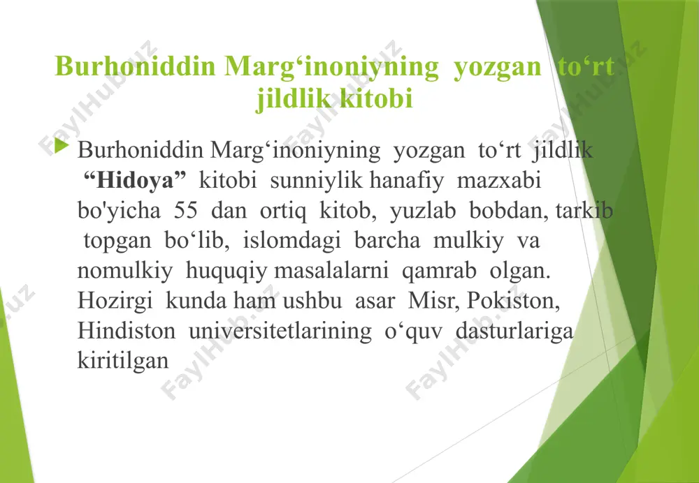 zoq va bo‘taloqlar ham umumiy hisobga kiritilmaydi, ammo 25 ta tuyadan bittasi, 66 tadan boshlab ikkita, 145 tadan ortigidan uchta tuya zakot hisobiga berilishi kerak. shu yerda muhim bir fikr borki, agar mol egasi shu molning (natura) o‘rniga uning bahosiga teng zakotni pul shaklida to‘lashi ham mumkin, deyiladi. kumush oltindan olinadigan zakot miqdori kumush narsalardan olinadigan zakotda o‘rtacha hisob (soliq olinishi mumkin bo‘lgan miqdori) 200 dirham deb belgilangan, bundan 2,5 foiz (ya‘ni 5 dirham) zakot olinadi. agar kumush miqdori 200 dirhamdan ortiq bo‘lsa, har qo‘shimcha 40 dirhamdan yana zakot beriladi va hokazo. oltindan olinadigan zakot miqdori o‘ziga xosdir. 20 misqolgacha zakot olinmaydi (bir misqol o‘rtacha 4,5 gramm ), 20 misqoldan yarim misqol (2,5 foiz) zakot to‘lanadi. farobiy asarlarida ehtiyoj, mehnat, mehnat taqsimoti, inson omilining yoritilishi farobiy (873-950) forobiy (873-950) o‘rta asr davri tabiiy-ilmiy va ijtimoiy bilimlarning qariyib barcha sohalarini o‘z ichiga oluvchi 160 dan ortiq risola yaratgan «qomusiy olim sifatida …