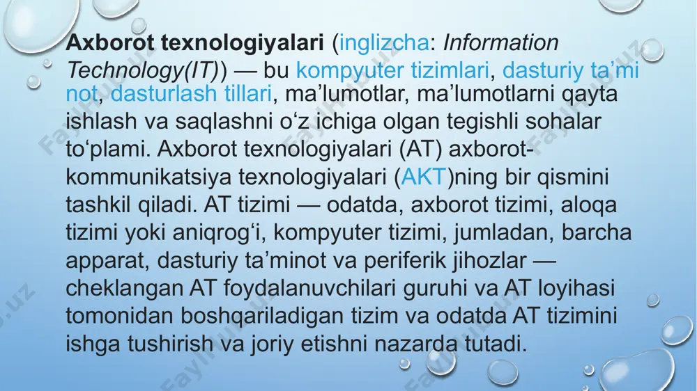 chiqildi. kompyuter fanlari gʻoyalari birinchi marta 1950-yillardan oldin massachusets texnologiya instituti (mit) va garvard universitetida tilga olingan, ular kompyuter sxemalari va raqamli hisoblarni muhokama qilishgan va oʻylashni boshlaganlar. vaqt oʻtishi bilan at va informatika sohasi murakkablashdi va koʻproq maʼlumotlarni qayta ishlashga qodir boʻldi. turli tashkilotlardan ilmiy maqolalar chop etila boshlandi. dastlabki kompyuterlarga nazar tashlaydigan boʻlsak, alan turing, j. presper ekkert va jon mauchli 1900-yillarning oʻrtalarida kompyuter texnologiyalarining asosiy kashshoflari hisoblangan. ularga oʻzlarining ishlanmalari uchun bunday kredit berish, ularning harakatlarining aksariyati birinchi raqamli kompyuterni loyihalashga qaratilgan edi. shu bilan birga, sunʼiy intellekt kabi mavzular koʻtarila boshlandi, chunki tyuring oʻsha davr texnologiyasini shubha ostiga qoʻya boshladi. 7 klapanli elektron kompyuterlar 1940-yillarning boshida paydo boʻla boshladi. 1941-yilda tugallangan elektromexanik zuse z3 dunyodagi birinchi dasturlashtiriladigan kompyuter edi va zamonaviy standartlarga koʻra toʻliq hisoblash mashinasi hisoblanishi mumkin boʻlgan birinchi mashinalardan biri edi. ikkinchi jahon urushi paytida colossus nemis xabarlarini shifrlash uchun birinchi elektron raqamli kompyuterni …