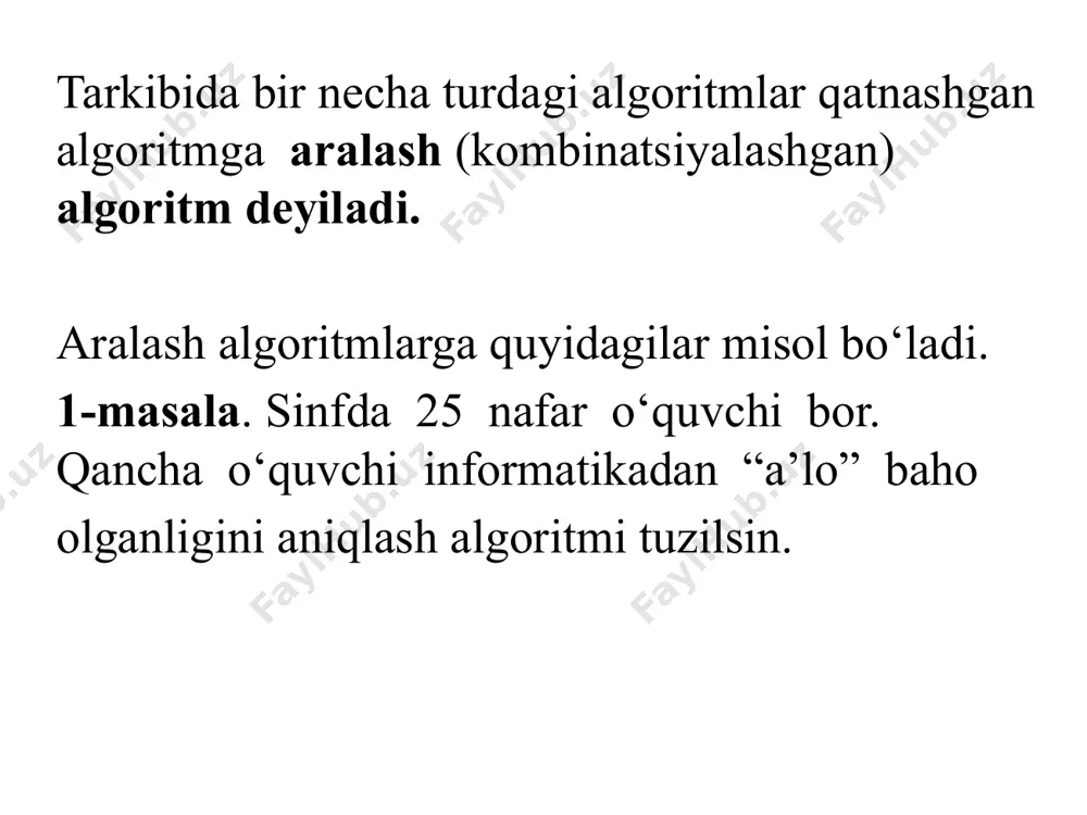 aralash (kombinatsiyalashgan) algoritmlar - Page 2