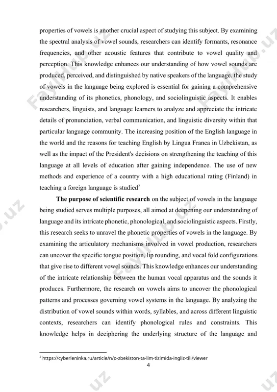provides valuable knowledge for language learners, educators, and professionals working in speech-related fields. by unraveling the complexities of vowel systems, this research enhances our appreciation of the richness and diversity of human language. the tasks of the theme the subject of using literature in the study of vowels in the language being explored involves examining how vowel sounds are represented and portrayed in written texts, specifically within literary works. this coursework delves into the intersection of linguistics and literature, analyzing how authors utilize language and literary devices to evoke and convey vowel-related experiences and meanings. by studying literature, researchers gain insights into the aesthetic, expressive, and symbolic aspects of vowel sounds. literary texts offer a rich source of examples where authors creatively use language to depict vowel qualities, variations, and phonetic features. this analysis can provide a deeper understanding of the cultural, emotional, and sensory dimensions associated with vowels in …