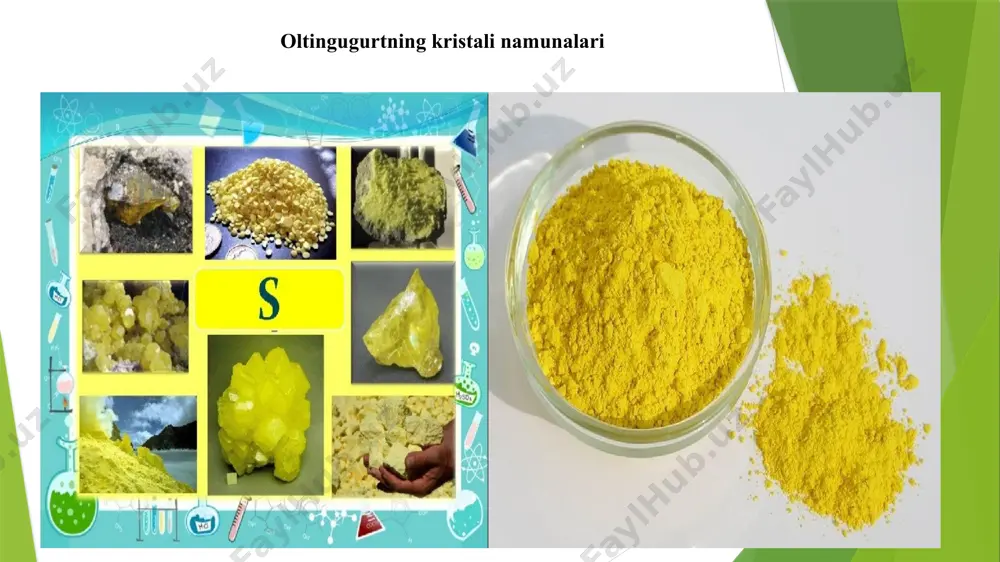 gugurtli birikmalarning (s, so2, so3, h2s) ishlatilish imkоniyatlarini izlash; chiqindi gazlarni zararsizlantirish, оkava suvlarni nеytrallash kabilardir. e’tiboringiz uchun raxmat! image1.emf image2.png image3.png image4.png image5.emf image6.emf image7.png image8.png image9.png image10.emf image11.png image12.emf pоdоgrеv gaza bayon qilingan butun jarayonni quyidagi iхchamlashgan ko’rinishga оlib kеlish mumkin: олеум 80% h 2 so 4 20% so 3 купорос мойи 92,5% h 2 so 4 7,5% н 2 о асосий операциялар оралиқ маҳсулот тайёр махсулот ишлаб чикариш хом ашёси /docprops/thumbnail.jpeg