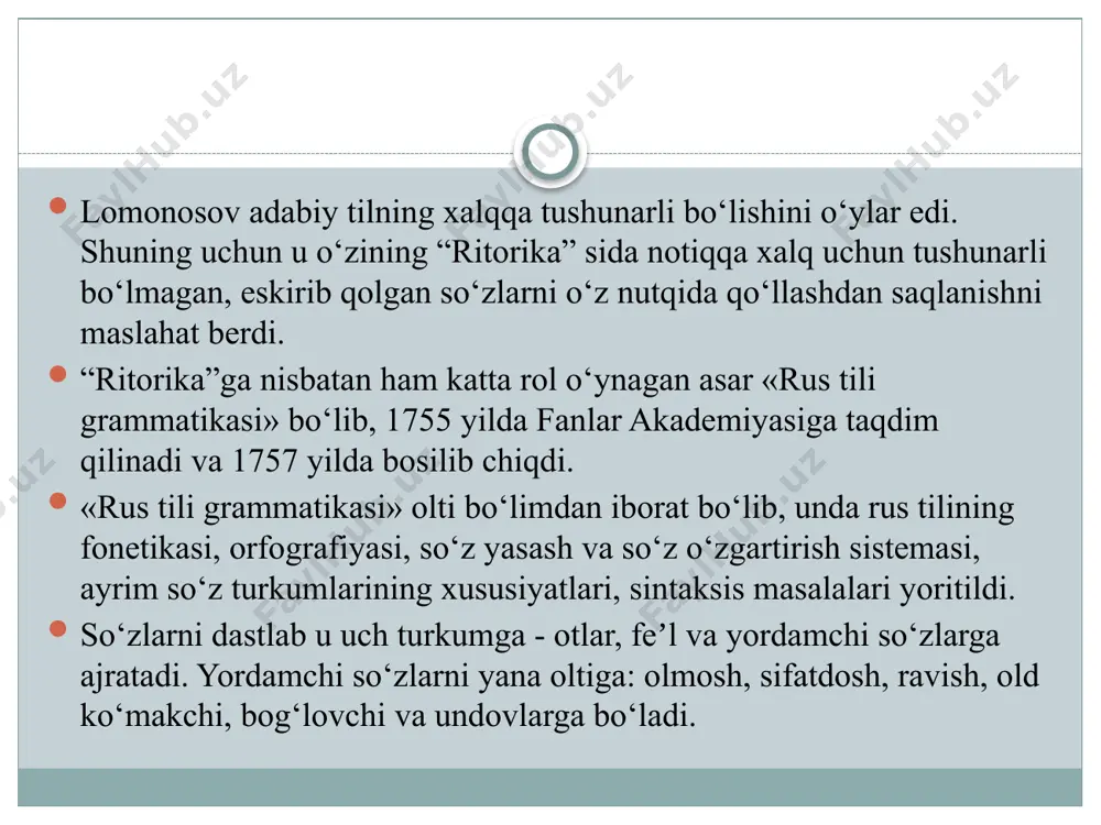 idan yana biri shu ediki, u til bilan nutqni farqladi. masalan, u dunyoni tushunish «mahsulining yig‘indisi sifatida til ayrim nutq aktidan farqlanadi», deb yozadi. v.gumboldt nutq tovushlarini tilning formasi deb, so‘zning nutqda qo‘llangandagi qiyofasini so‘zning grammatik formasi deb taʼrifladi. uning bu fikrlari, shuningdek, «ichki forma» haqidagi taʼlimoti, uning idealistik tomoni olib tashlansa, tilshunoslikda hozir ham eʼtiborga sazovordir. qiyosiy-tarixiy tilshunoslik fani hindistondanyevropagacha bo‘lgan o‘zaro qarindosh tillarni qiyoslash va eng qadimgi formalarni tiklashga urinish asosida yaratilganligi uchun uni hind-yevropa tilshunosligi deb ham ataydilar. hind-yevropa tilshunosligining xix asr davomida va xx asrning boshlaridagi taraqqiyoti davrida bir qancha yo‘nalishlari maydonga keldi. bular: naturalizm, psixologizm, «yosh grammatikachilar» va boshqalar. naturalizm oqimi. naturalistlar tilning mohiyatini tushuntirishda diniy, idealistik tamoyillarga tabiiylik, moddiylik tamoyilini qarama-qarshi qo‘ydilar. shu jihatdan naturalizm oqimi tilshunoslik tarixi uchun alohida ahamiyat kasb etadi. bu oqimning mashhur namoyandasi nemis olimi a.shleyxerdir (1821-1868). shleyxer ham hind-yevropa tillarining taraqqiyotini «shajara daraxti» sxemasi orqali ko‘rgazmali ravishda tushuntirdi. uning …