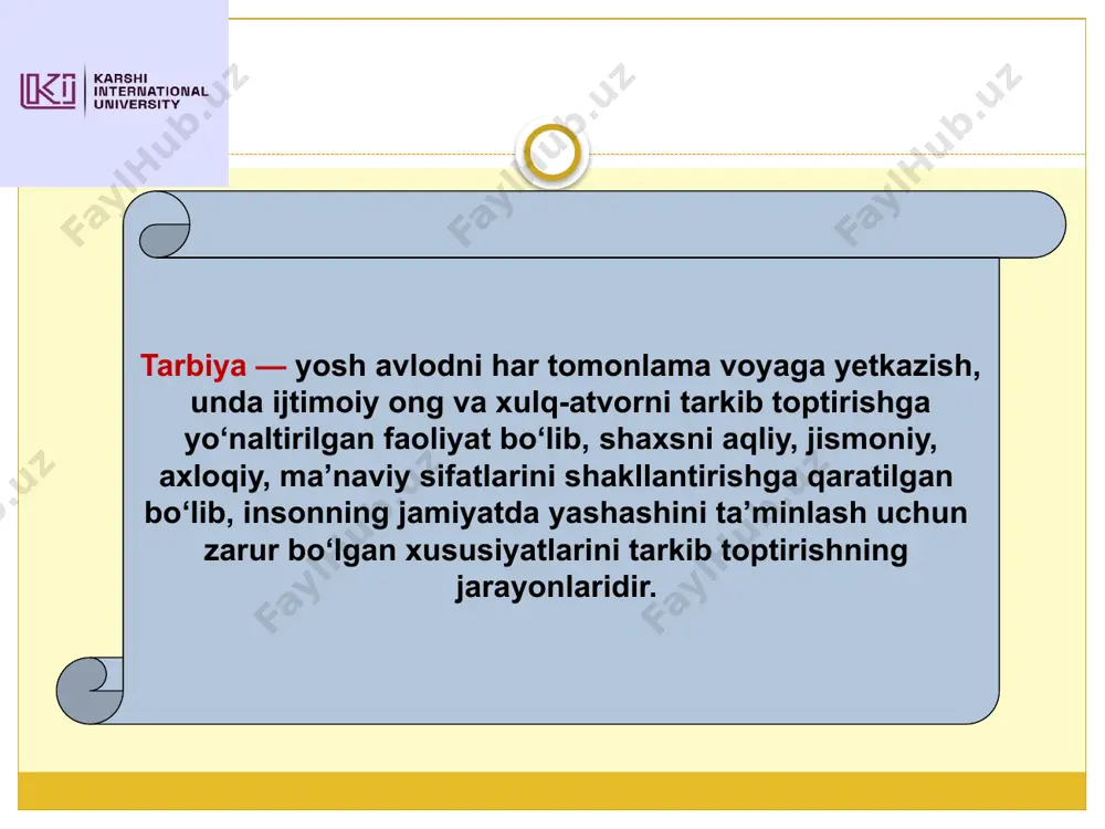 ndart” nashriyoti. toshkent-2017 9.r.a.mavlonova, n.x.rahmonqulova, b.a.normurodova, k.o.matnazarova. tarbiyaviy ishlar metodikasi – darslik. toshkent-2014 10.a.xoliqov. pedagogik mahorat – darslik.toshkent – 2011 e’tiboringiz uchun tashakkur!!! image3.jpeg image4.jpg image5.png image6.png image7.png image8.jpeg image9.jpeg image10.png image11.jpg image12.jpg image13.jfif image14.jpg image15.jpeg image16.wmf image17.jpeg image18.jpeg image19.wmf image20.jpg image21.jpg image22.jpeg image23.jpeg image24.jpeg image25.wmf image26.jpg image27.jpg image28.jpeg /docprops/thumbnail.jpeg