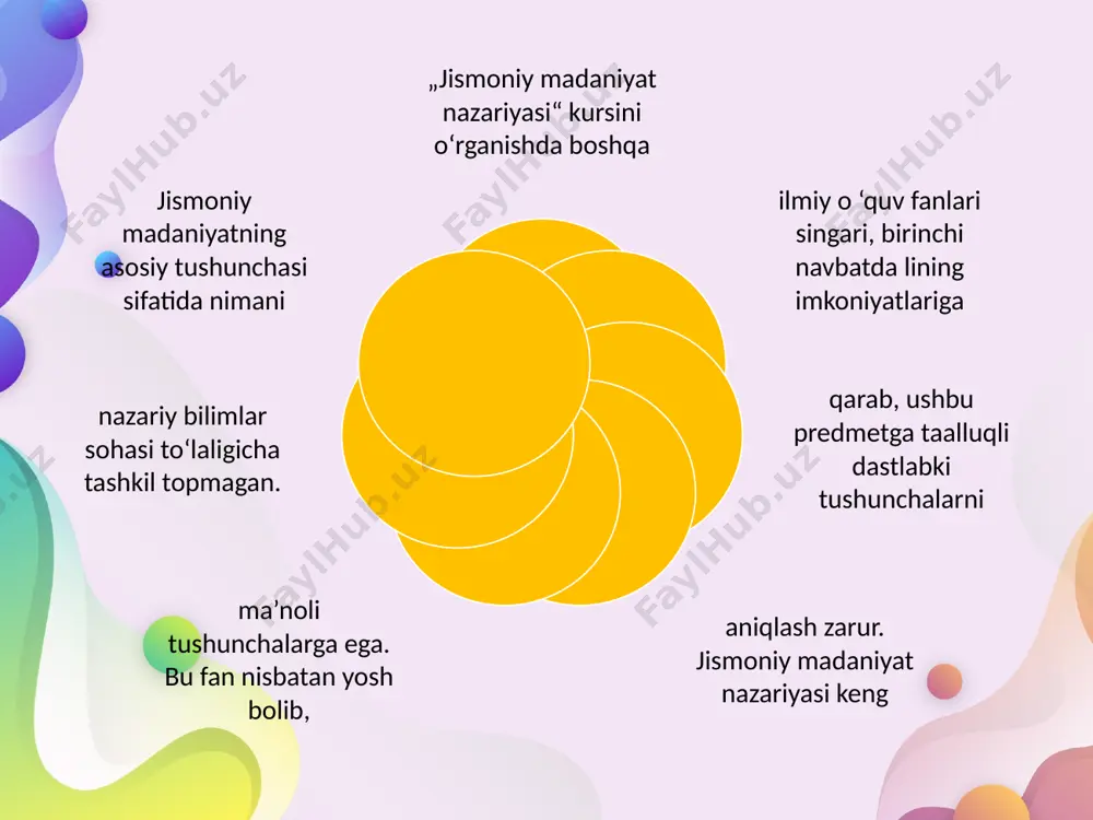 ar darsning asosiy qismida bajariladi. birinchi navbatda, o'qituvchi o'quvchilarning ijodkorligini rivojlantirish uchun qulay vaziyatni vujudga keltirishga intilmog'i zarur . u doimo tashabbuskorlikni, faol, o'zaro o'rgatishni, rag'batlantirib borib, o'quvchi yo'l qo'ygan xatolari bo'yicha hisobotini eshitib borishi kerak. asosiy qismda o'qituvchi jismoniy yuklamalarni me’yoriga yetkazishi, mashqlarni qaytalab bajarish sonini 15—20 martaga, yangi o'rganayotganlarini 30—40 martagacha oshirishi kerak. buning uchun imkoniyat bo'lgan sharoit, moddiy bazadan foydalanish zarur. toza havoda darsni o'tayotganda shuni yodda tutish kerakki, sovuq havoda uzoq tushuntirmay, qisqa ko'rsatish, jadal mashqlar bilan ta’minlash zarur. issiq havoda organizmni o'ta qizishdan saqlab, soyaga o'tish, o'quvchilar holatiga diqqat bilan e ’tibor berib, jadal mashqlarni yengil, oson mashqlar bilan almashtirib borish zarur. darsning yakunlov qismi darsning yakunlov qismi jismoniy va hayajonli q o ‘zg‘ alishlarning darajasini asta-sekinlik bilan tushirish uchun q o ‘llaniladi. ammo bu bilan yakunlov qismning vazifasi tugallanmaydi. yakunlov qismining bosh vazifasi — yakun yasash, ya’ni o'qituvchi tomonidan o ‘quvchilar faoliyatini baholash. darsga …