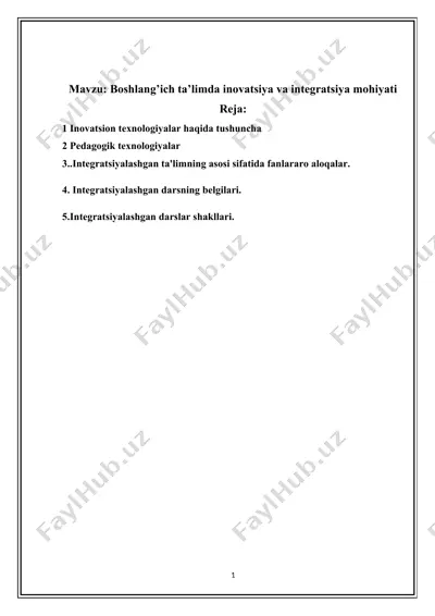 innovatsion texnologiyalar ta'limda — DOCX