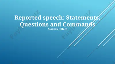 reported speech: statements, questions and commands — PPTX
