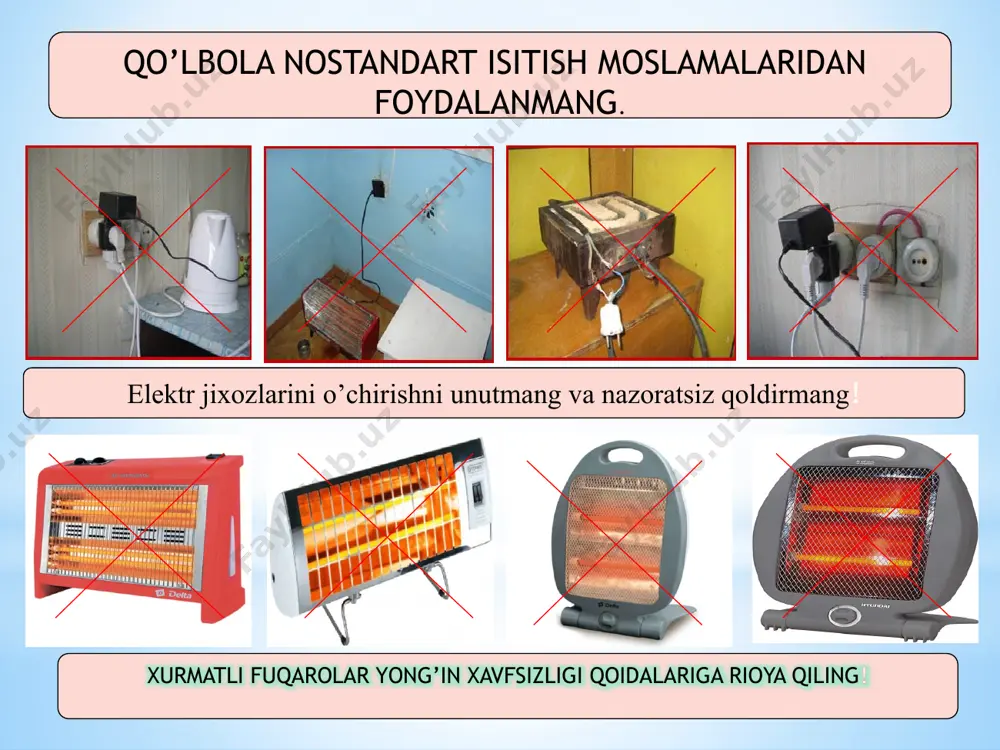 asalar va tashkilotlar hisobiga ko’ngilli o’t o’chirgichlar drujinalarining butun shaxsiy tarkibi yong’in yoki avariyani bartaraf etish ishlari natijasida sodir bo’lgan o’lim yoki shikastlanish hollari uchun har bir drujina a’zosiga 50 (ellik)ga eng kam oylik ish haqqi miqdorida sug’urta qilinadi, bunda jabrlanuvchiga yetkazilgan zarar o’zbekiston respublikasi vazirlar mahkamasining 1994 yil 1 fevraldagi 48-son qarorida nazarda tutilgan miqdorlarda qoplanadi. o’quvchilar soni kam bo’lgan qishloq maktablarida tarkibida kamida 10 kishidan iborat bo’lgan yosh o’t o’chiruvchilar drujinalarini tashkil etishga yo’l qo’yiladi suv-eng ko’p tarqalgan oson topiladigan qulay ishlatiladigan o’t o’chiruvchi modda hisoblanadi. u yuqori issiqlik sig’imiga ega bo’lganligi uchun olovni o’chirish jarayoni yonayotgan moddalardan juda ko’p issiqlikni oladi. 1 g suvni bug’ga aylantirish uchun 2.26 kg j issiqlik sarf qilinadi davomi. suv bug’i – yonayotgan jismlarni namlab undagi kislorod aralashmasini kamaytiradi. o’chirishda yuv bug’ini havodagi aralashmasining hajmi bo’yicha 35% ni tashkil etadi. 1 litr suv 1700 litr bug’ga aylanishi mumkin. bug’ yopiq havosi yomon …