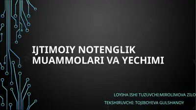 ijtimoiy notenglik muammolari va yechimi — PPTX