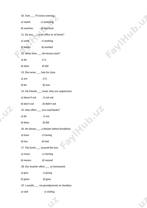 present simple test - Page 2