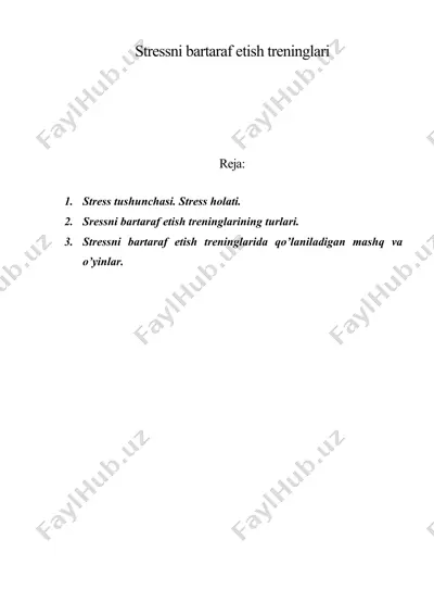 stressni bartaraf etish treninglari — DOC